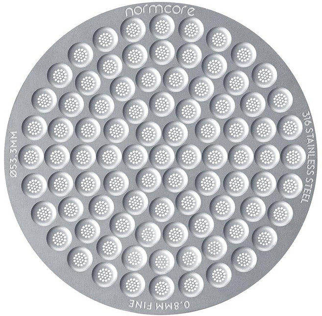 Normcore 53.3mm 퍽 스크린 0.8mm 두께 하단 샤워 스크린 브레빌 세이지 54mm 포타필터 바스켓용 재사용 가능한 금속 필터 316 스테인리스 스틸, 53.3mm x 0.8mm_실버, 실버, 실버, 실버