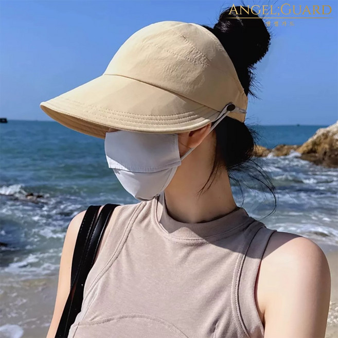 엔젤가드 1+1 마스크걸이 썬캡 벙거지모자 여성 여자 골프 여름 바캉스 버킷햇 보닛 돌돌이 방수