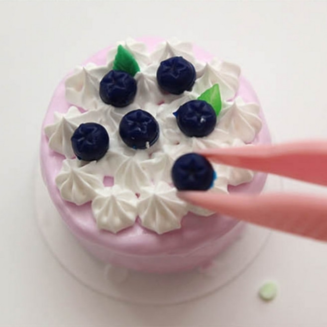 미니어처 케이크 키링 만들기 DIY 키트 세트 [14종 데코덴 미니 모형 케익 클레이 미니어쳐 열쇠고리 템], 1개, 06. 스프링클 초록크림 케이크