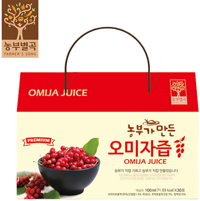 [농부별곡] 농부가 만든 오미자즙 100ml*30포., 1개, 100ml
