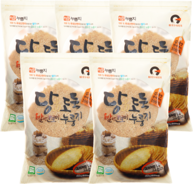 박씨네누룽지 당도둑 발아현미 누룽지, 600g, 5개