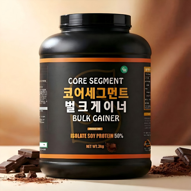 코어세그먼트 벌크게이너 벌크업 체중증가 단백질쉐이크 탄수화물보충제 초코맛, 3kg, 1개