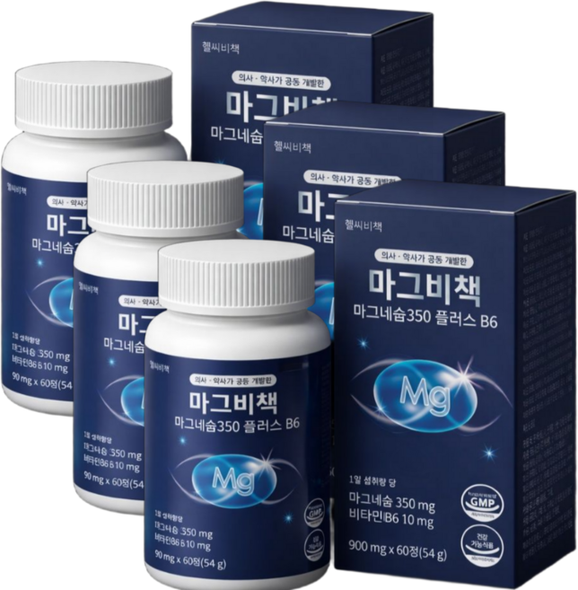유기산 고함량 마그네슘 영양제 350mg 추천 구매 1위 마그비책, 3개, 60정