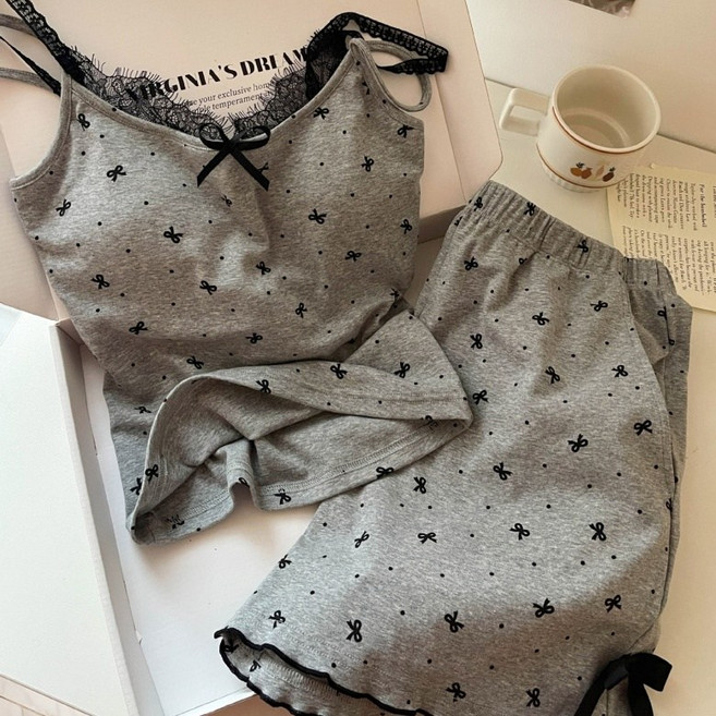 아이엠몽 여성 리본 포인트 나시 반바지 투피스