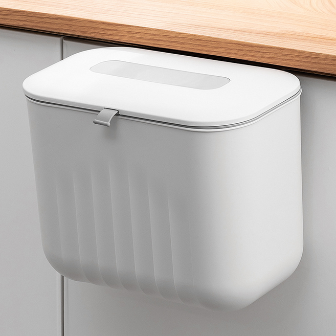 잇온잇 냄새차단 양방향개폐 주방 걸이형 휴지통, 화이트