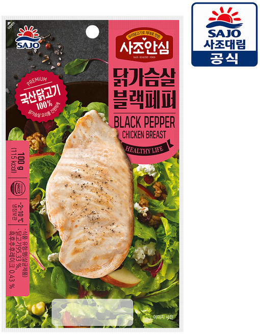 대림 사조안심 닭가슴살 블랙페퍼, 10개, 100g