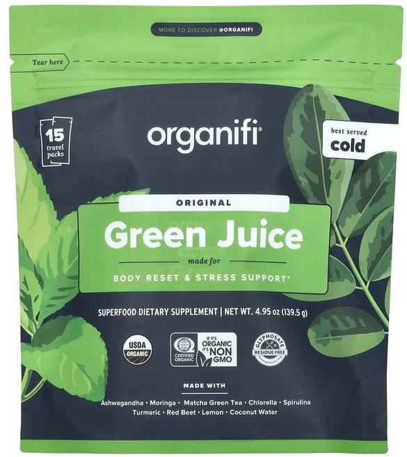 Organifi Original Green Juice 15 Travel Packets 4.95 oz 139.5 g, 15 count, 139.5g - 쿠팡