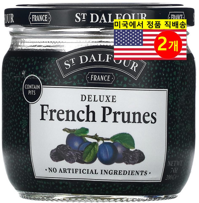 St. Dalfour 건강 영양 식품 슈퍼 푸드 오가닉 디럭스 프렌치 자두 200g 2개