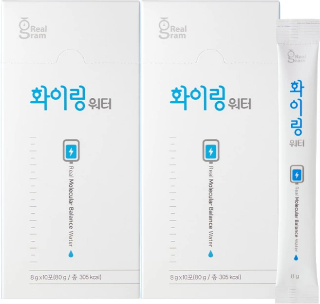 리얼그램 화이링워터 맛있는 레몬맛 수분 포도당 전해질 이온음료, 10회분, 2박스 - 쿠팡