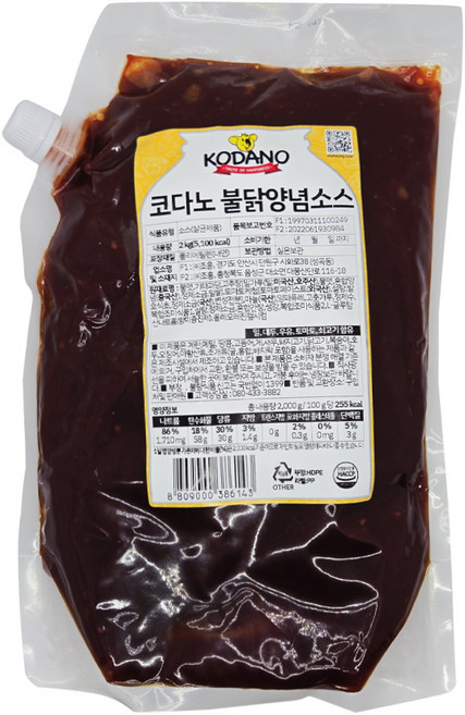 코다노 불닭양념소스 2kg 상온, 1개