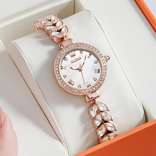 OLEVS 여성손목시계 정품쿼츠 럭셔리 명품 워터프루프 야광