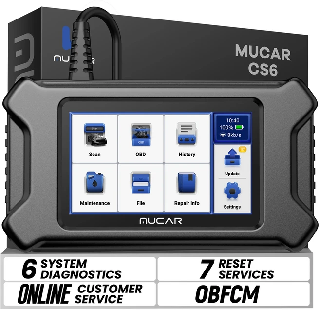 MUCAR CS4/CS6 OBD2 자동차 진단 스캐너 도구 ABS SRS 엔진 TCM 4 시스템 오일 SAS EPB TPMS ETS 5 재설정, 01 빠른  Mainland, 02 MUCAR CS6