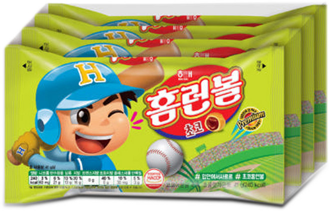 해태 홈런볼 초코 4번들 41gx4개, 4개, 41g