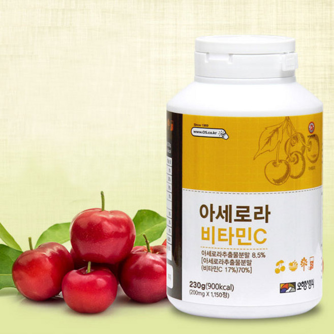 밀그린 오행생식 아세로라 비타민 C 80g * 3개, 1세트