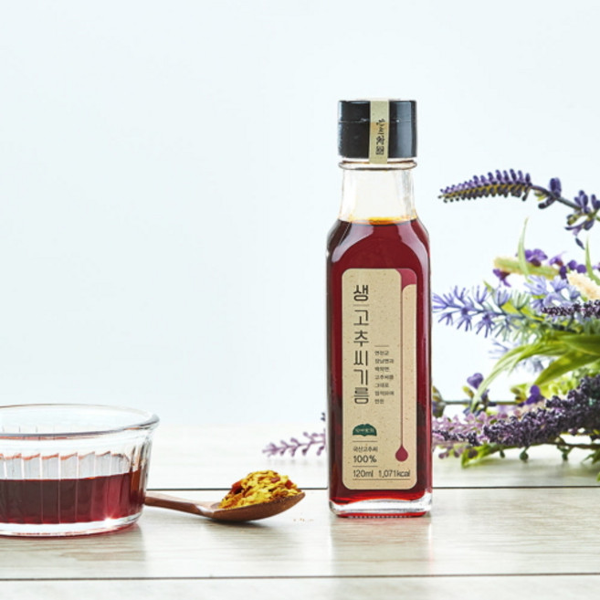[한씨가원] 생고추씨기름 120ml 국산 100% [원산지:국산(경기도 연천군)], 1개