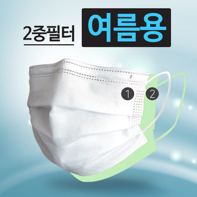 일회용마스크 50매 2중 4중 필터 덴탈마스크 여름용마스크 50매+50매, 01.일회용마스크 50매 4중필터(화이트)50매+50매