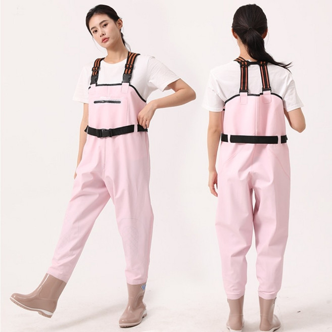 파스텔 여성 가슴장화 갯벌 체험 낚시 해루질 바지 장화