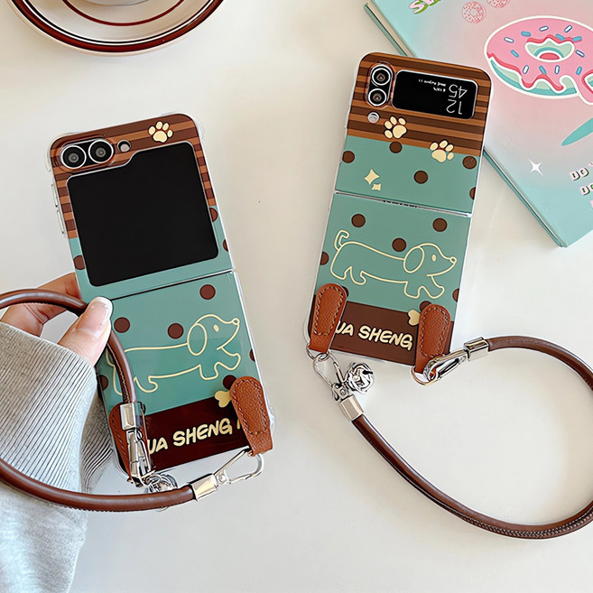 얌코 휴대폰 케이스 갤럭시 z플립4 z플립3 z플립5 z플립6 힌지보호 라인 롱 도그