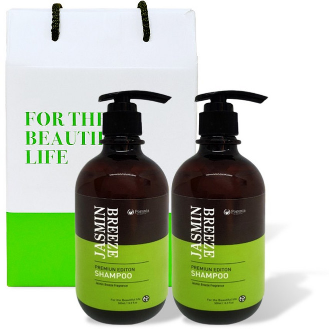 모링가 자스민 샴푸 500ml 2개 헤어 선물세트