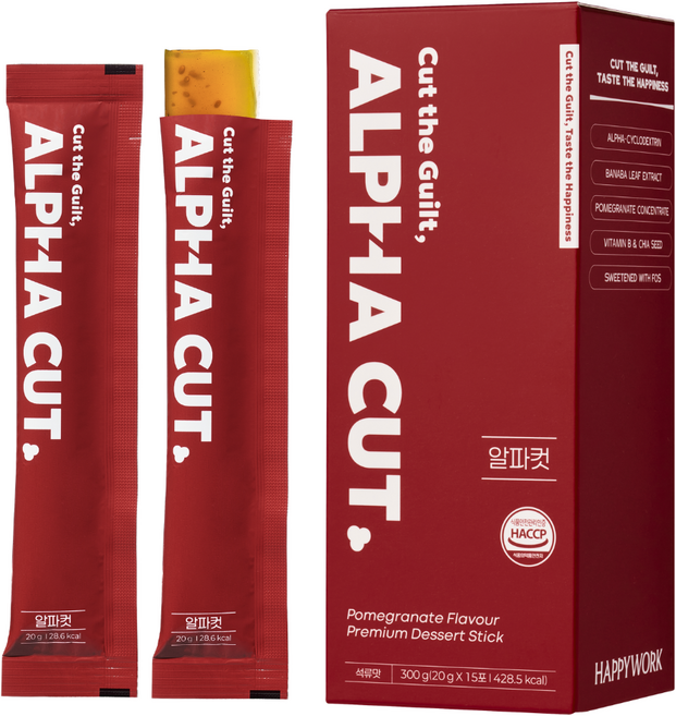 알파컷 알파CD 젤리스틱 알파시클로덱스트린 석류맛 컷팅젤리, 15개, 20g