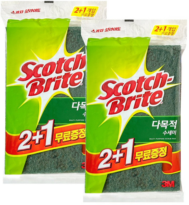 3M 스카치브라이트 다목적수세미(대) AL345, 3개입, 2개