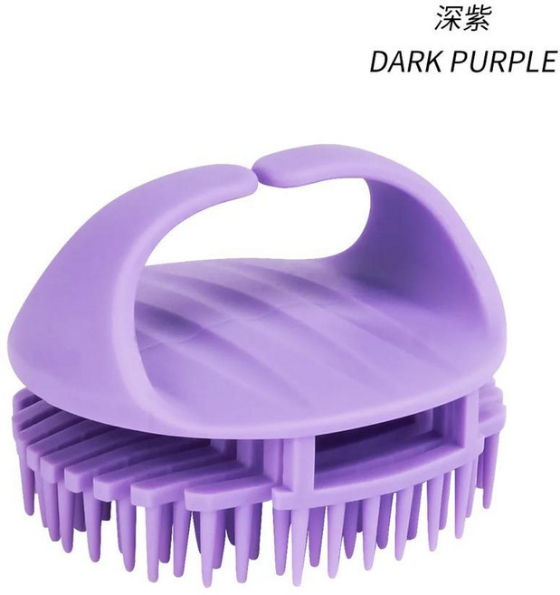 실리콘 샴푸 두피 헤어 마사지 바디 브러시 워싱 엑스 폴리 에이 팅 스크러버 도구, 색상: 2. purple, 1개