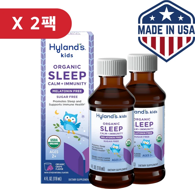 키즈 포도향 액상 오가닉 수면 촉진 및 면역 건강 효과 효능, 2박스, 118ml - 쿠팡