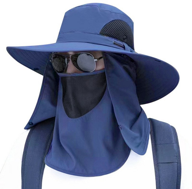 에이프릴랩스 풀페이스 햇빛 차단 등산 낚시 모자, 네이비