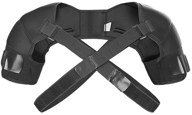 허리보호대 골반 손목 보호 헬스 복대 어깨 교정기 조절 가능한 지지대 스트랩 이중 붕대 크로스 압박 버팀대 자세 교정, Black, 색상: 1. XXL-XXXL