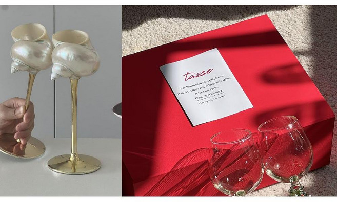 특이한 칵테일잔 집들이선물 신혼부부선물 기념일선물 소라와인잔 와인잔세트 바테이블 고블렛