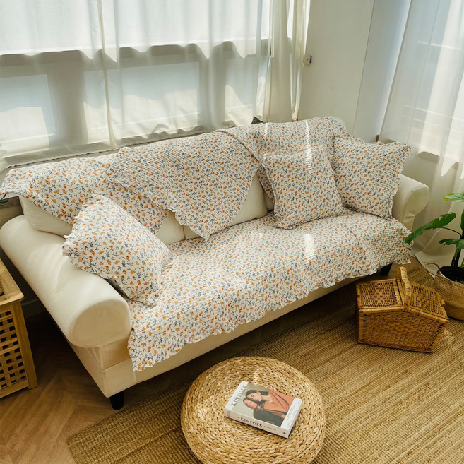 쇼니홈리빙 플라워 면 쇼파패드