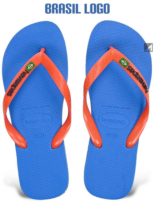 Havaianas 巴西國旗Logo字 天藍 男士人字拖鞋