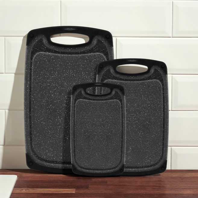 바겐슈타이거 착색NO 블랙 마블 손잡이 도마 3종세트 논슬립패드 주방 캠핑, 1개