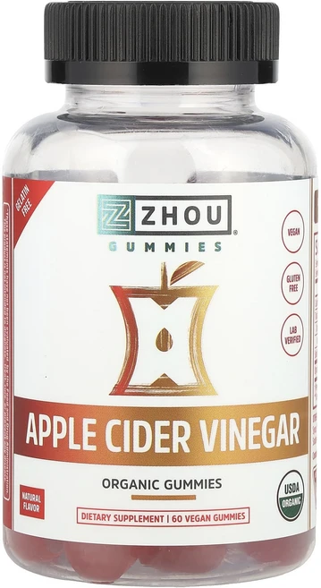 Zhou Nutrition 사과 식초 하베스트 애플 베지 구미젤리 60개, 5개 - 쿠팡