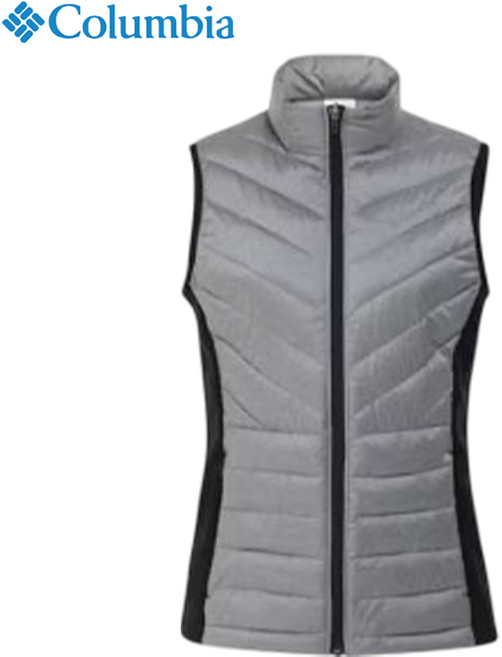 [매장발송] 컬럼비아 여성 슬림 하이넥 패딩 조끼 발열 안감 베스트 등산 헬스 운동 러닝 워킹 트레킹 여행 낚시 캠핑 가을 겨울 이월상품