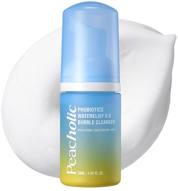 피치홀릭 저자극 수분 진정 프로바이오틱스 워터릴리프 버블 미니 여행용 클렌저 30ml, 1개