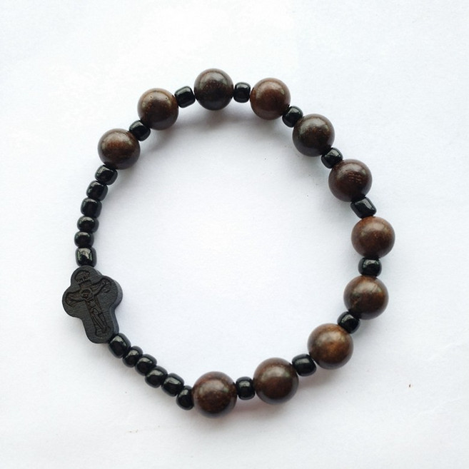 바티칸묵주 천주교 가톨릭 기독교 교황 예수 축복 성물 브라운 십자가 염주