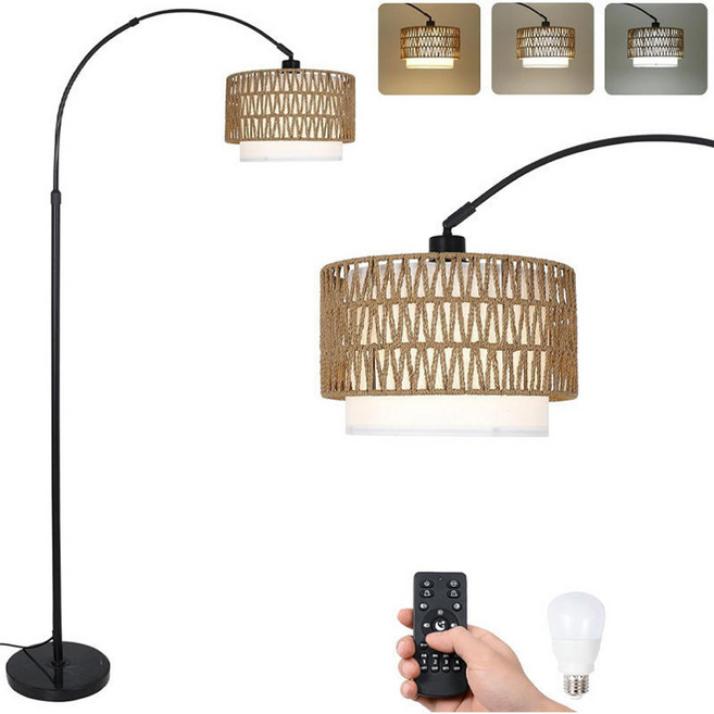 遙控燈 懸臂落地燈 附遙控器 無段調光調色 3000K-6000K, 1個