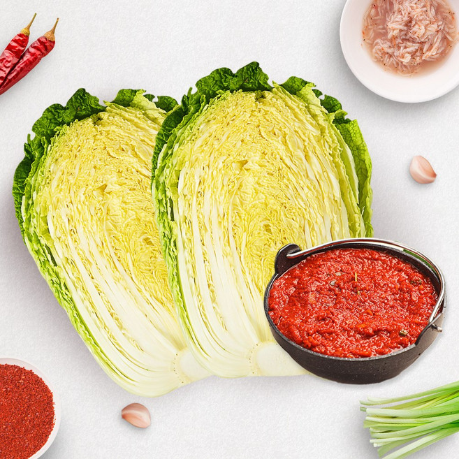 모든재료 국내산 배추김치 밀키트 [절임 2.5kg내외+양념 500g] 김장세트 바잘농산물, 1세트, 3kg