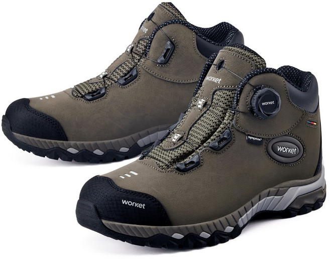 워킷 안전화 심파텍스 카키 다이얼 방수 발목높은 가벼운 발편한 경량 kcs인증 작업화
