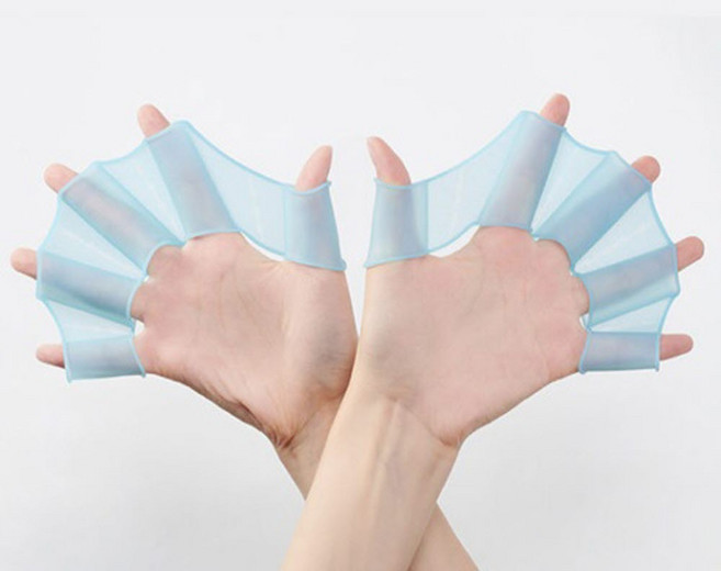 수영물갈퀴 오리손 블루 L 2P 물갈퀴장갑 수영핸드패들