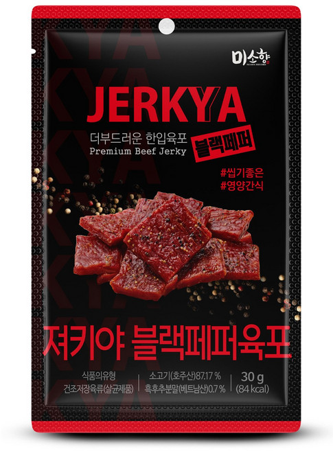 미소향 져키야 블랙페퍼 육포, 1개, 30g