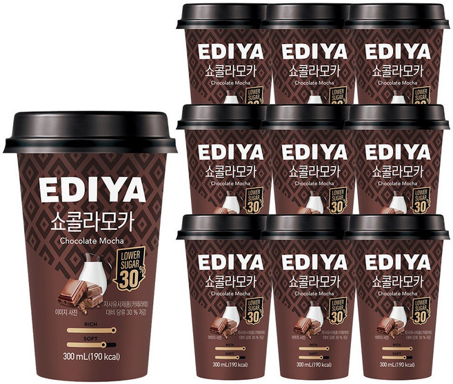 이디야 컵커피 쇼콜라 모카, 300ml, 10개