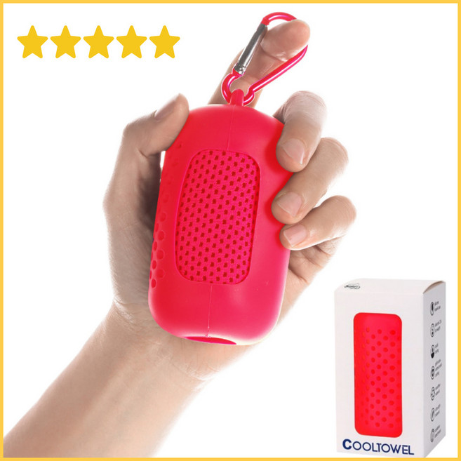 엠제이하우스 휴대용 스포츠 쿨 타올, 1개, 레드