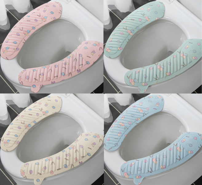 앨오앤지 붙이는 4계절 플라워 변기 시트 커버, 옵션A, 4세트