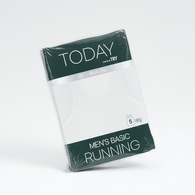 TRY 남성 순면 베이직 조끼런닝 메리야스 5매세트