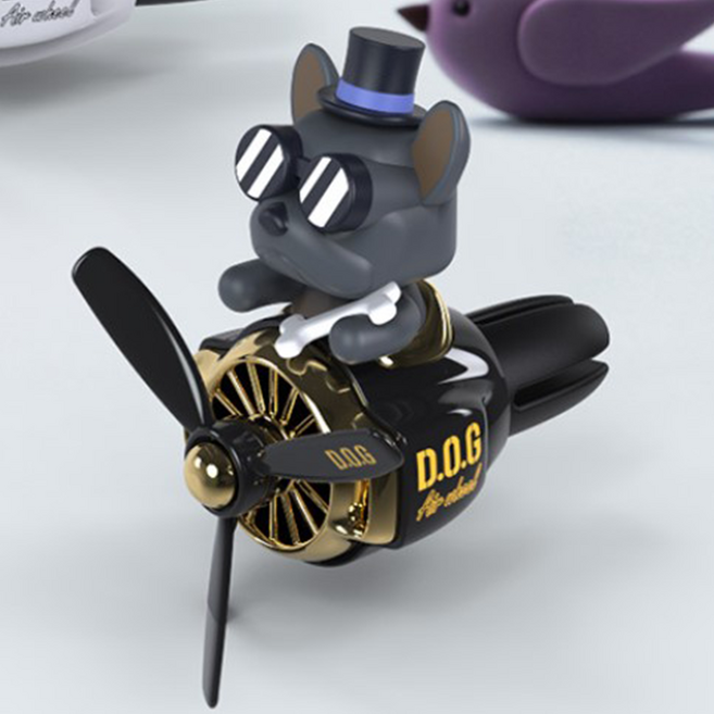 도그독 프로펠러 바람개비 차량용 방향제 2종, 불독_ 파라다이스, 1개