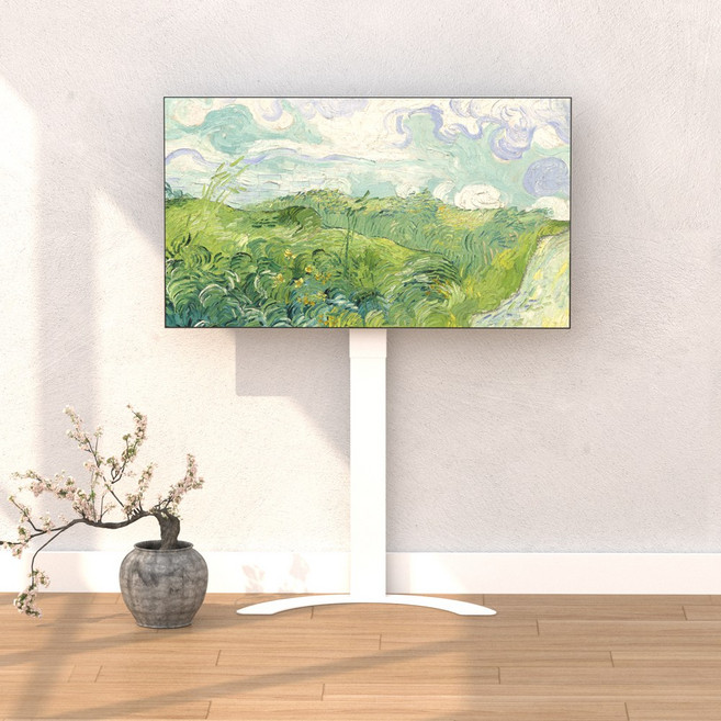 루나랩 TV 티비 거치대 스탠드 이동식 무타공 벽걸이 메탈 삼성 LG호환 대형 W01, W01 화이트, 1개