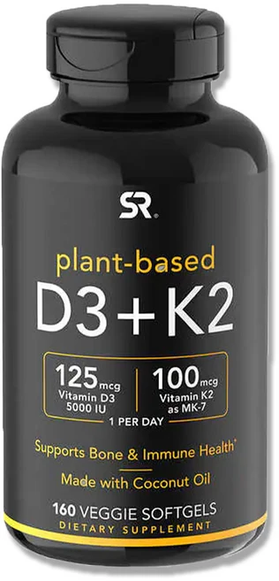 스포츠리서치 비타민D3 K2 코코넛오일 160정 베지 소프트젤, 1개 - 쿠팡