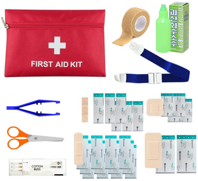 휴대용 응급키트 10종 세트 밴드 반창고 붕대 지혈대